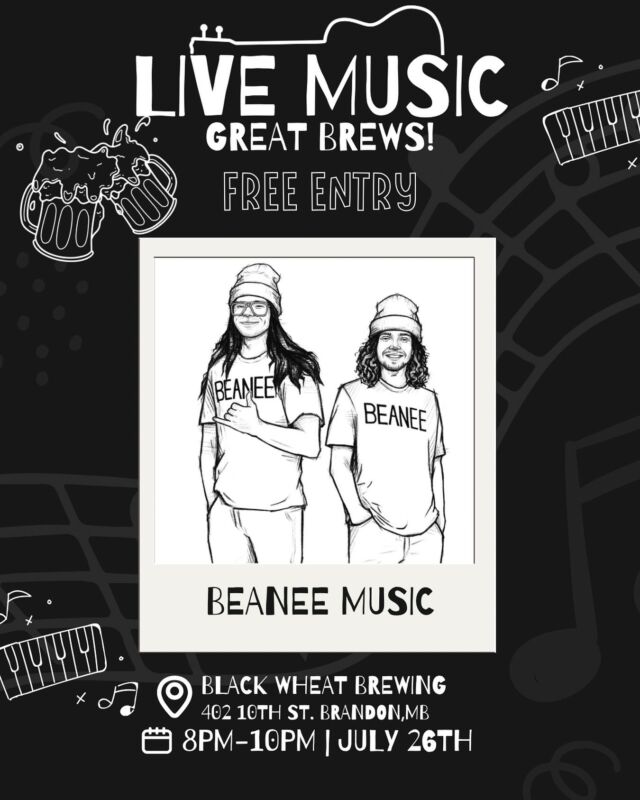 Come out tonight to Black Wheat Brewing Taproom for a special live performance by Beanee! 

Enjoy a fantastic evening of music, good vibes, and great company from 8-10 PM. 

Free entry for all, so bring your friends and make it a night to remember! 🍻